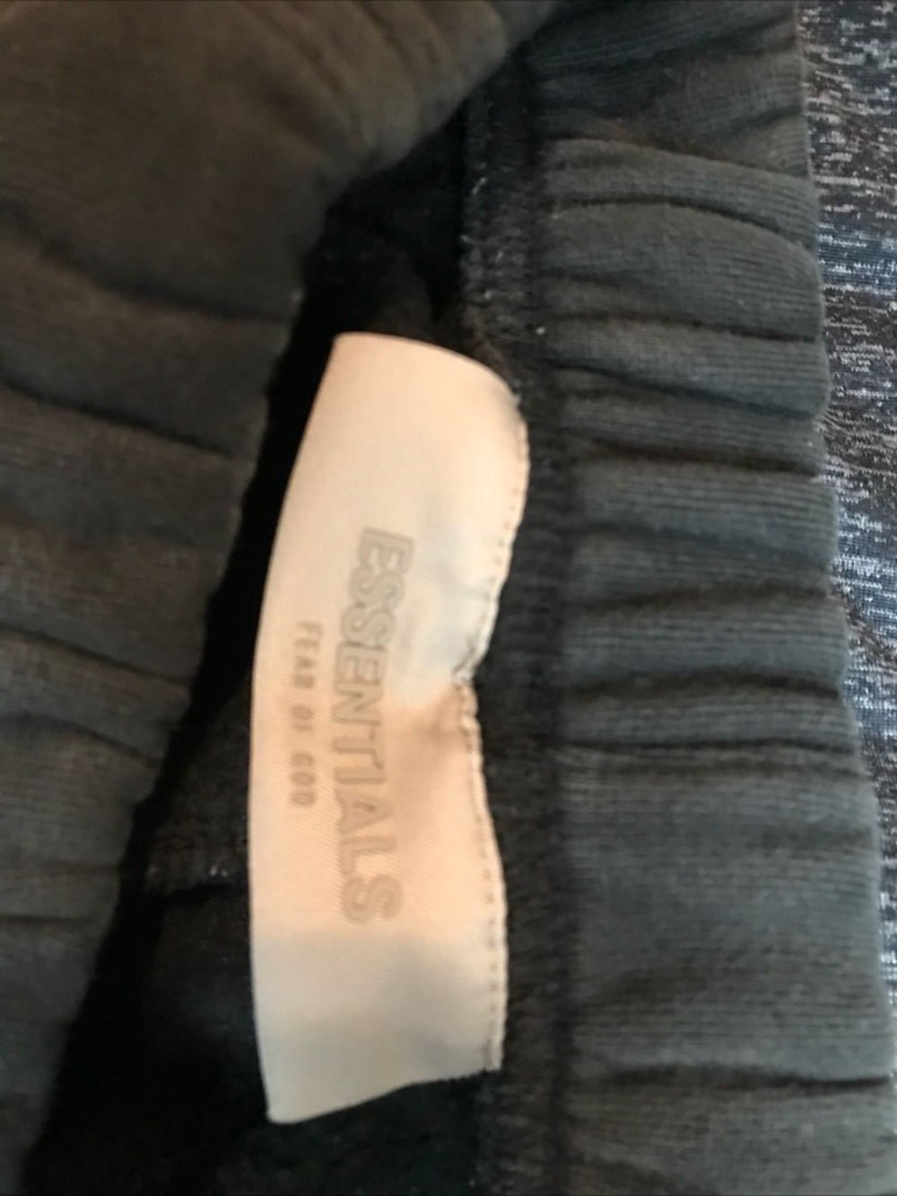 Essentials Black Ribbed Sweatshorts with Drawstring like new - Picture 3 of 6